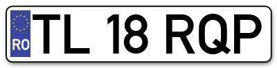 Placuta inmatriculare numar auto  TL-18-RQP, TL 18 RQP, TL18RQP