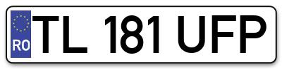 Placuta inmatriculare numar auto  TL-181-UFP, TL 181 UFP, TL181UFP