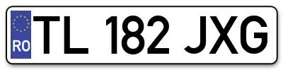 Placuta inmatriculare numar auto  TL-182-JXG, TL 182 JXG, TL182JXG