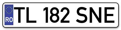 Placuta inmatriculare numar auto  TL-182-SNE, TL 182 SNE, TL182SNE