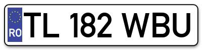Placuta inmatriculare numar auto  TL-182-WBU, TL 182 WBU, TL182WBU
