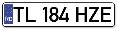 Placuta inmatriculare numar auto  TL-184-HZE, TL 184 HZE, TL184HZE