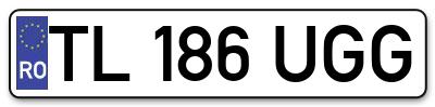 Placuta inmatriculare numar auto  TL-186-UGG, TL 186 UGG, TL186UGG