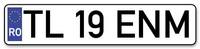 Placuta inmatriculare numar auto  TL-19-ENM, TL 19 ENM, TL19ENM