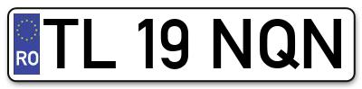 Placuta inmatriculare numar auto  TL-19-NQN, TL 19 NQN, TL19NQN
