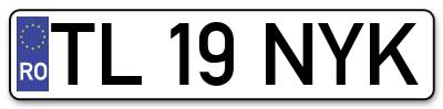 Placuta inmatriculare numar auto  TL-19-NYK, TL 19 NYK, TL19NYK