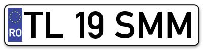 Placuta inmatriculare numar auto  TL-19-SMM, TL 19 SMM, TL19SMM