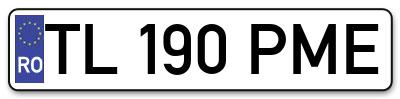 Placuta inmatriculare numar auto  TL-190-PME, TL 190 PME, TL190PME