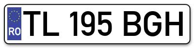 Placuta inmatriculare numar auto  TL-195-BGH, TL 195 BGH, TL195BGH