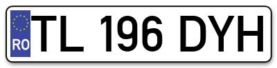Placuta inmatriculare numar auto  TL-196-DYH, TL 196 DYH, TL196DYH