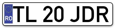 Placuta inmatriculare numar auto  TL-20-JDR, TL 20 JDR, TL20JDR