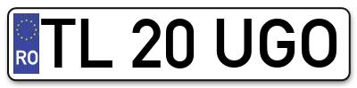 Placuta inmatriculare numar auto  TL-20-UGO, TL 20 UGO, TL20UGO