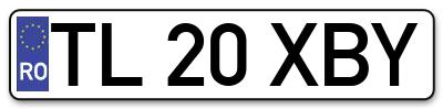 Placuta inmatriculare numar auto  TL-20-XBY, TL 20 XBY, TL20XBY