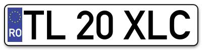 Placuta inmatriculare numar auto  TL-20-XLC, TL 20 XLC, TL20XLC