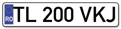 Placuta inmatriculare numar auto  TL-200-VKJ, TL 200 VKJ, TL200VKJ