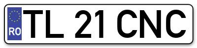 Placuta inmatriculare numar auto  TL-21-CNC, TL 21 CNC, TL21CNC