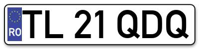 Placuta inmatriculare numar auto  TL-21-QDQ, TL 21 QDQ, TL21QDQ