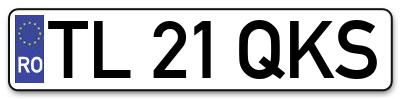 Placuta inmatriculare numar auto  TL-21-QKS, TL 21 QKS, TL21QKS