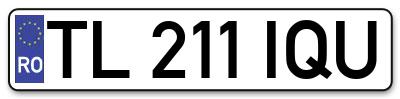 Placuta inmatriculare numar auto  TL-211-IQU, TL 211 IQU, TL211IQU