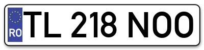 Placuta inmatriculare numar auto  TL-218-NOO, TL 218 NOO, TL218NOO