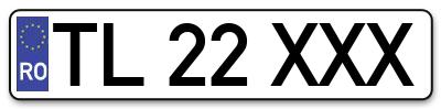 Placuta inmatriculare numar auto  TL-22-XXX, TL 22 XXX, TL22XXX