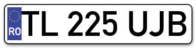 Placuta inmatriculare numar auto  TL-225-UJB, TL 225 UJB, TL225UJB