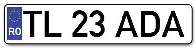 Placuta inmatriculare numar auto  TL-23-ADA, TL 23 ADA, TL23ADA