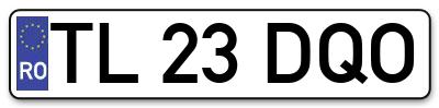 Placuta inmatriculare numar auto  TL-23-DQO, TL 23 DQO, TL23DQO