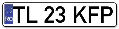 Placuta inmatriculare numar auto  TL-23-KFP, TL 23 KFP, TL23KFP