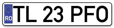 Placuta inmatriculare numar auto  TL-23-PFO, TL 23 PFO, TL23PFO