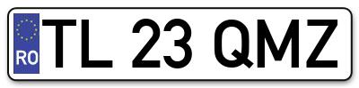 Placuta inmatriculare numar auto  TL-23-QMZ, TL 23 QMZ, TL23QMZ
