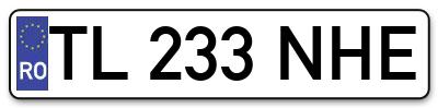 Placuta inmatriculare numar auto  TL-233-NHE, TL 233 NHE, TL233NHE