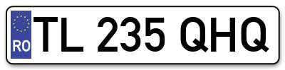 Placuta inmatriculare numar auto  TL-235-QHQ, TL 235 QHQ, TL235QHQ