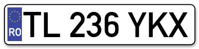 Placuta inmatriculare numar auto  TL-236-YKX, TL 236 YKX, TL236YKX