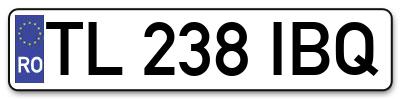 Placuta inmatriculare numar auto  TL-238-IBQ, TL 238 IBQ, TL238IBQ