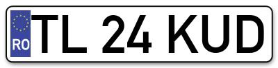 Placuta inmatriculare numar auto  TL-24-KUD, TL 24 KUD, TL24KUD