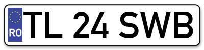 Placuta inmatriculare numar auto  TL-24-SWB, TL 24 SWB, TL24SWB