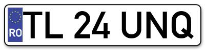 Placuta inmatriculare numar auto  TL-24-UNQ, TL 24 UNQ, TL24UNQ