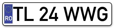 Placuta inmatriculare numar auto  TL-24-WWG, TL 24 WWG, TL24WWG