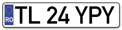 Placuta inmatriculare numar auto  TL-24-YPY, TL 24 YPY, TL24YPY