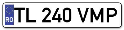 Placuta inmatriculare numar auto  TL-240-VMP, TL 240 VMP, TL240VMP