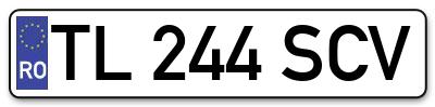 Placuta inmatriculare numar auto  TL-244-SCV, TL 244 SCV, TL244SCV