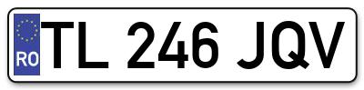 Placuta inmatriculare numar auto  TL-246-JQV, TL 246 JQV, TL246JQV