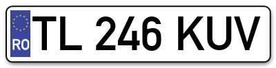 Placuta inmatriculare numar auto  TL-246-KUV, TL 246 KUV, TL246KUV