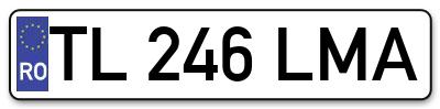 Placuta inmatriculare numar auto  TL-246-LMA, TL 246 LMA, TL246LMA