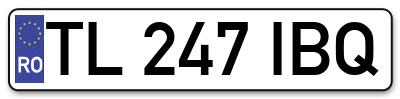 Placuta inmatriculare numar auto  TL-247-IBQ, TL 247 IBQ, TL247IBQ