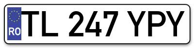 Placuta inmatriculare numar auto  TL-247-YPY, TL 247 YPY, TL247YPY