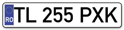 Placuta inmatriculare numar auto  TL-255-PXK, TL 255 PXK, TL255PXK