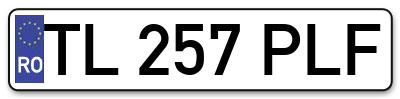 Placuta inmatriculare numar auto  TL-257-PLF, TL 257 PLF, TL257PLF