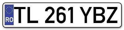 Placuta inmatriculare numar auto  TL-261-YBZ, TL 261 YBZ, TL261YBZ
